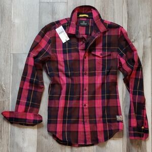Scotch & Soda Men's Pink Plaid Shirt